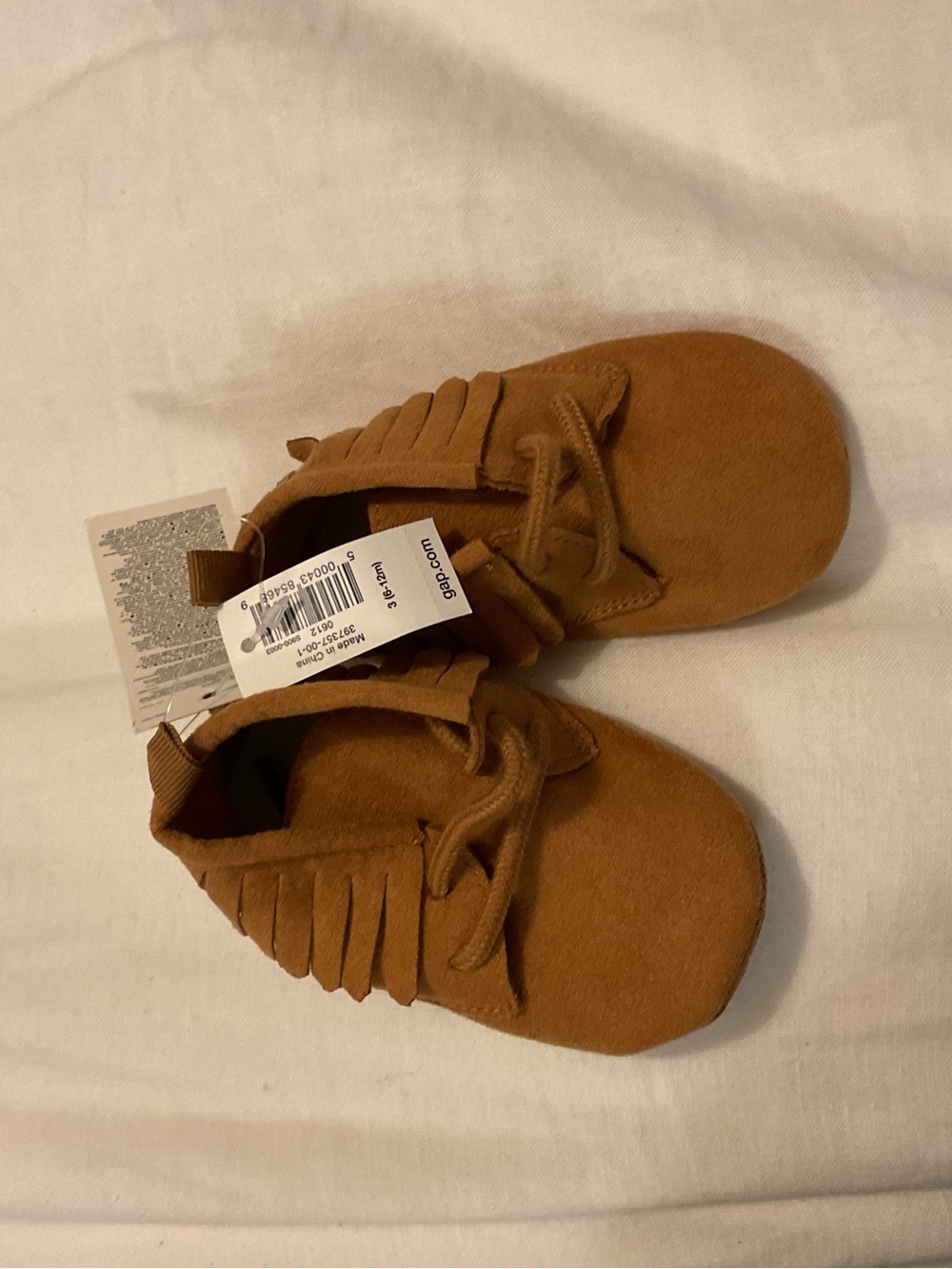 GAP Toddler Fringe Moccasin Booties - Tan